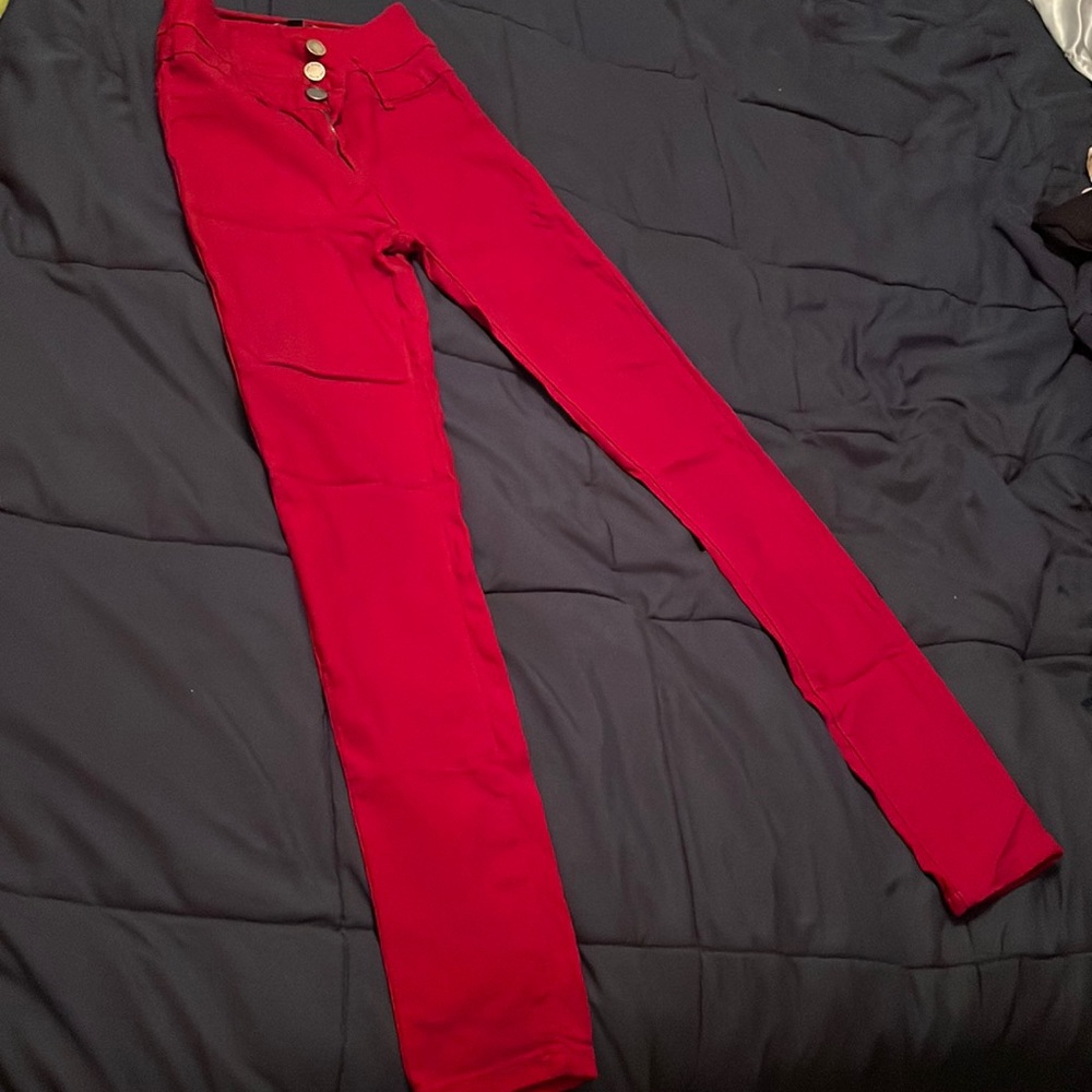 YMI red stretchy skinny jeans